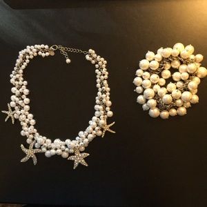 Pearl necklace with matching bracelet